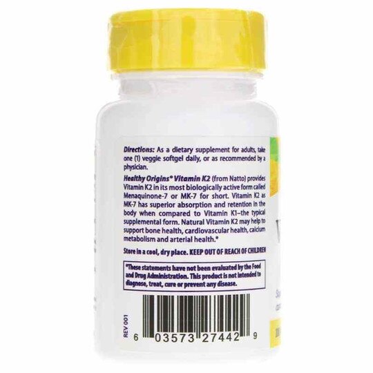 Vitamin K2 as MK-7 100 Mcg, HLO